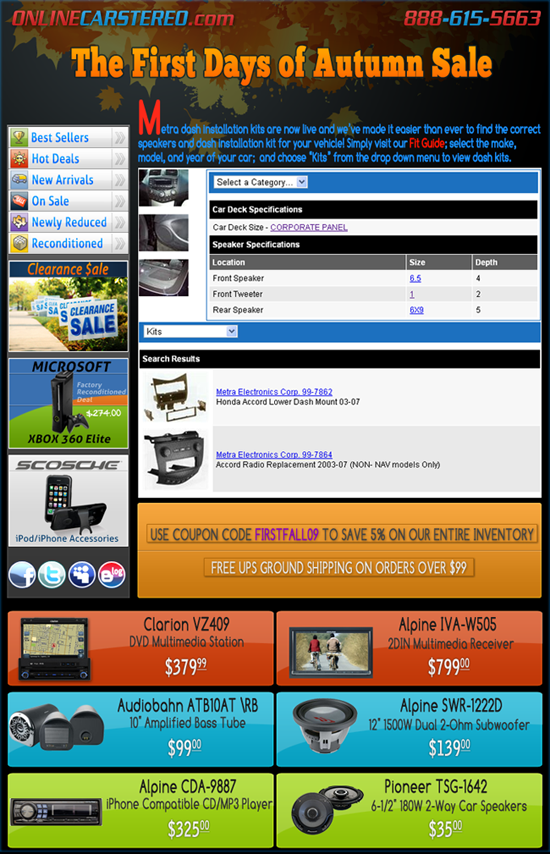 OnlineCarStereo.com Weekend Mailer.